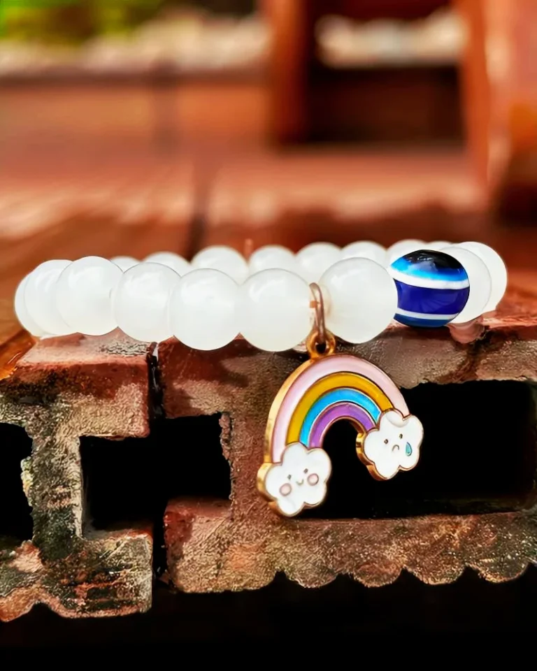 Bracelets with Rainbow and evil Charm For Women & Girls 1
