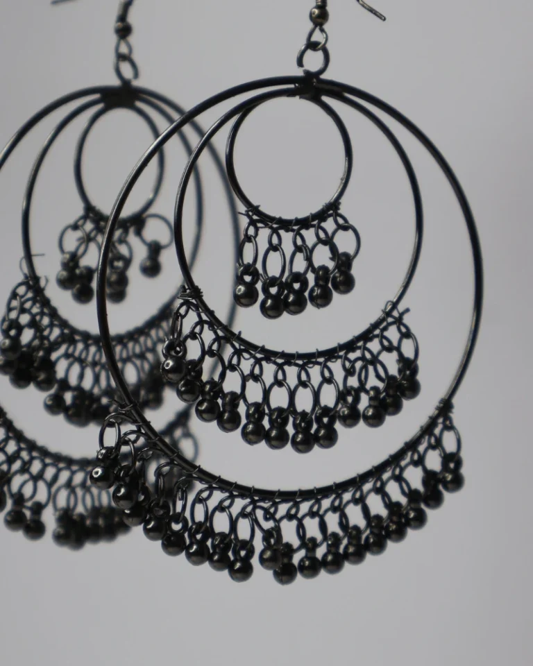 Afgani Oxidised black silver jhumka