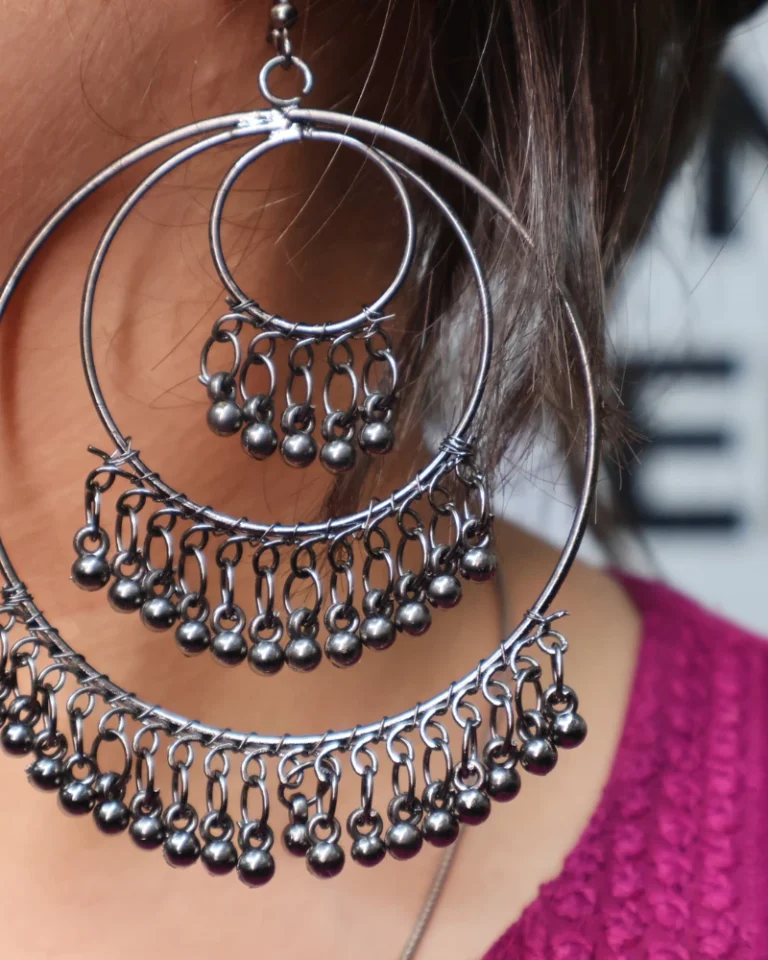 Afgani Oxidised black silver jhumka2