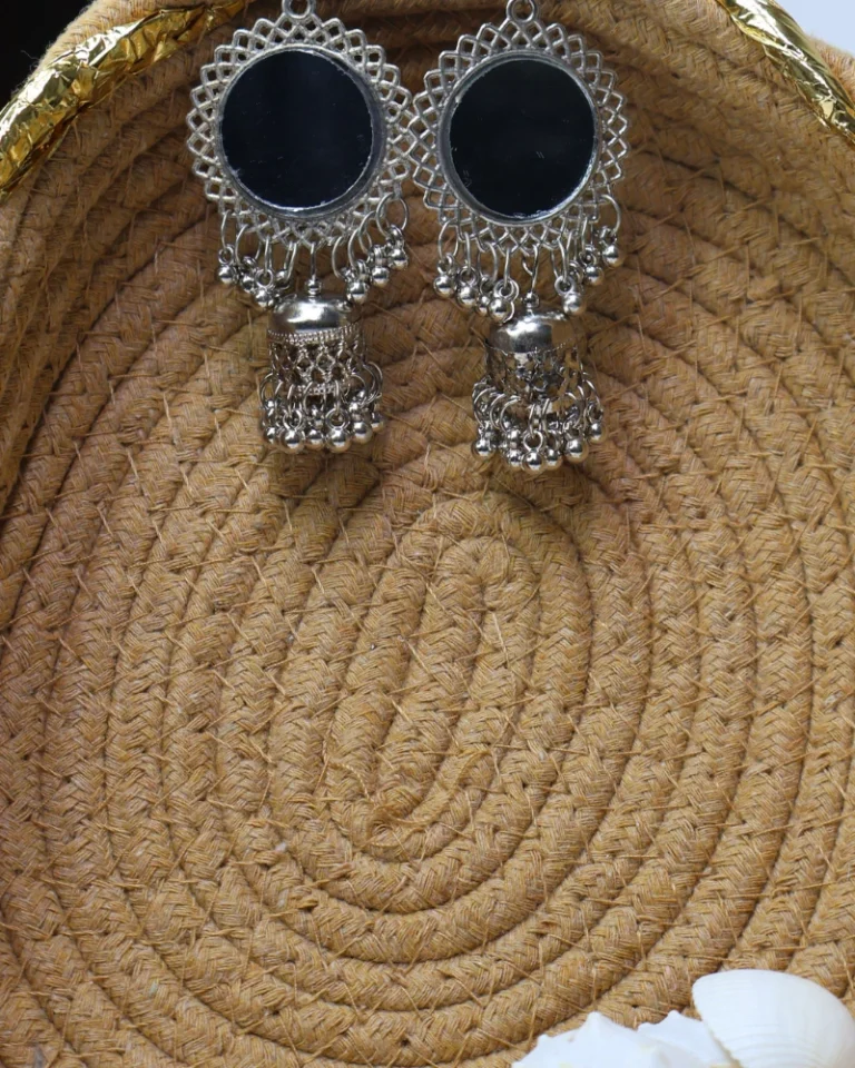 New trendy Silver Oxidised Earrings1