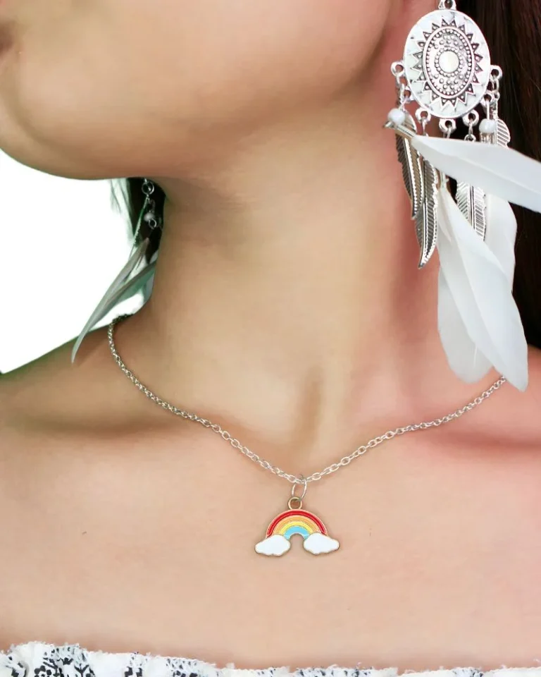 Rainbow pendant chain for girls and women2